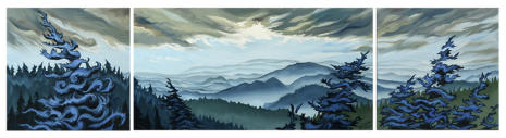 "Blue Ridge Mountains" - Triptych